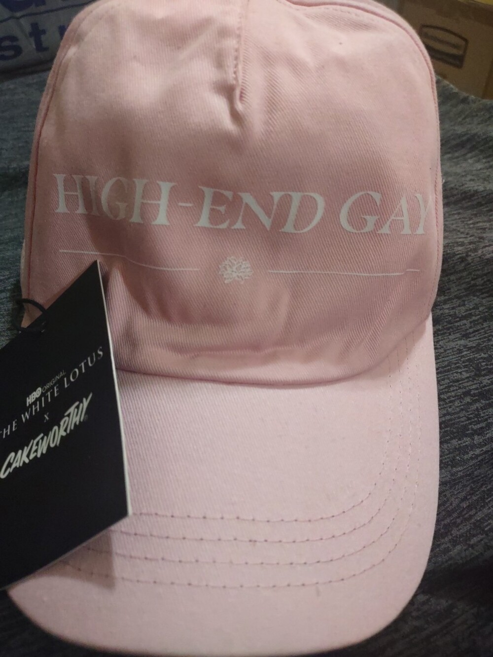 "High-End Gay" Cap, HBO The White Lotus by Cakeworthy Cap, Pink, NWT, Unisex